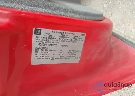 2009 Chevrolet Silverado 1500 Work Truck из США, поврежденный, VIN 1GCEC14X79Z151338